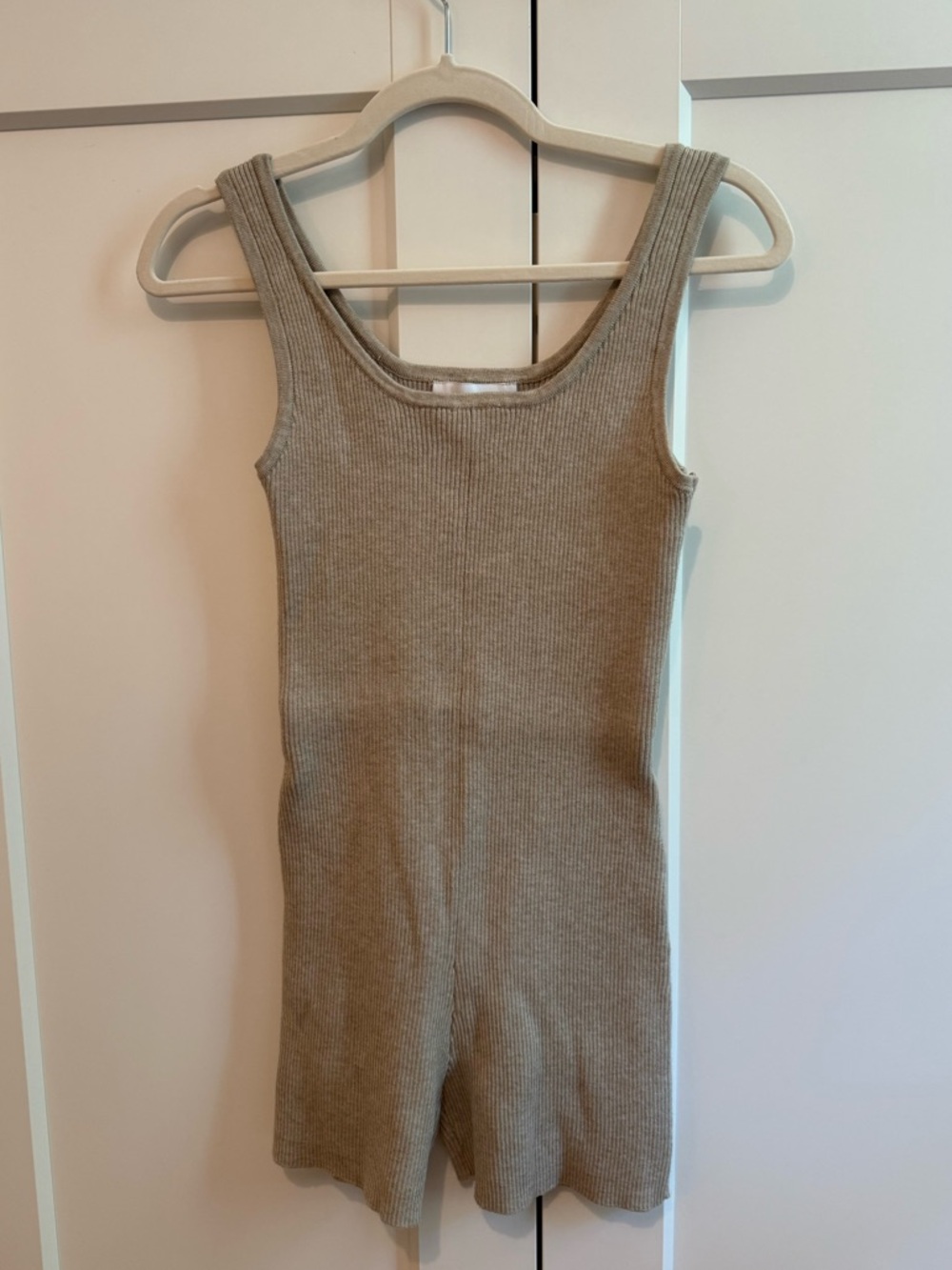 Legoe Heritage Taupe Ribbed Knit One-Piece Romper